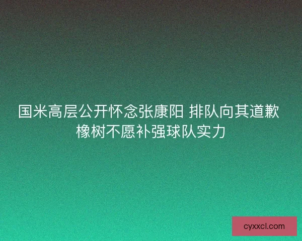国米高层公开怀念张康阳 排队向其道歉 橡树不愿补强球队实力 国米高层公开怀念张康阳 排队向其道歉 橡树不愿补强球队实力