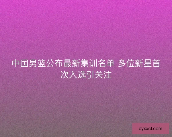 中国男篮公布最新集训名单 多位新星首次入选引关注